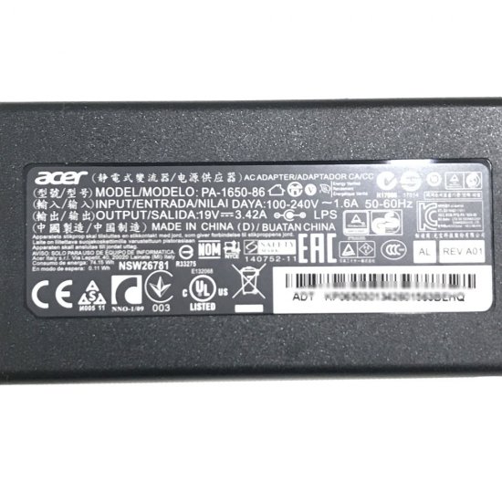 Originele 65W Acer Swift 3 SF315-51-38U6 AC Adapter Voeding Oplader - Klik op de afbeelding om het venster te sluiten